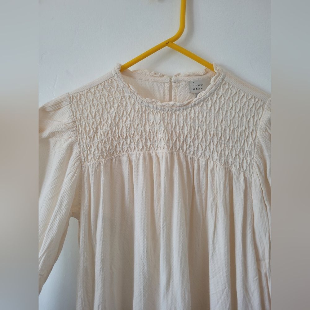 Ivory Peasant Blouse Feminine Romantic Cottagecore Pastoral Tradwife Modest XS - Picture 8 of 12